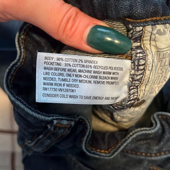 Cat & Jack Boy's Blue Straight Recto Dark Wash Stretch Denim Jeans - Picture 7 of 7